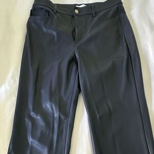 LOFT Navy faux leather pants